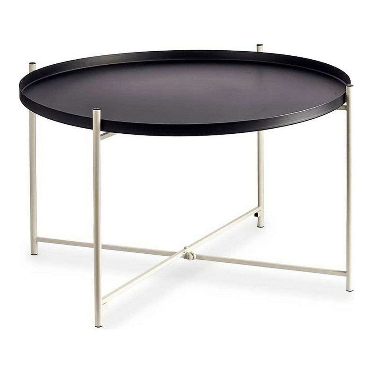 Table d'appoint Gift Decor Blanc Noir 76,5 x 46 x 76,5 cm